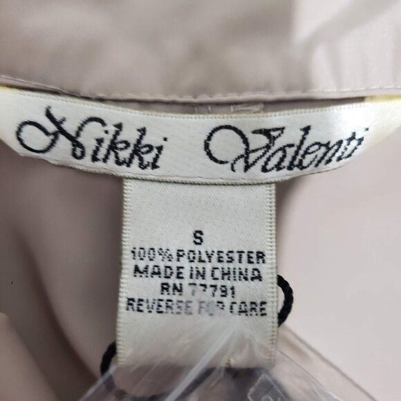 NWT Vtg Nikki Valenti Beige Silky Embroidered Jacket Blazer S $168 - Picture 10 of 13